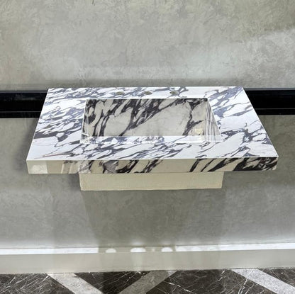 READY TO SHIP! Handcrafted Calacatta Viola Porcelain Vessel Sink: Custom Bathroom Vanity Top (ES-39)