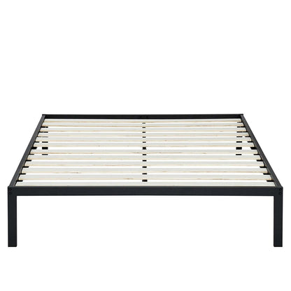 Queen size Steel Metal Platform Bed Frame with Wood Slats
