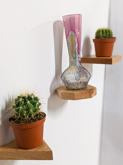 Small Octagon Display Shelf in Oak