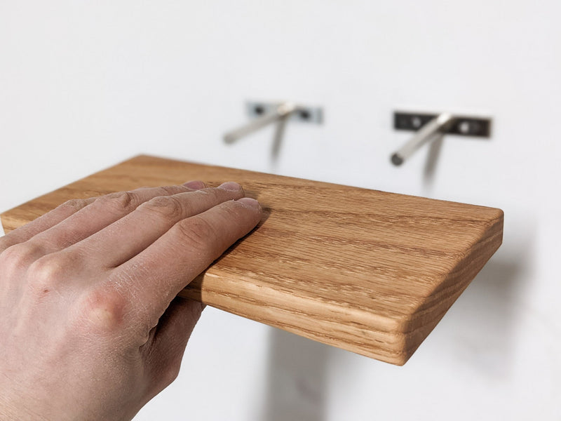 Thin Oak Floating Shelf in 6" to 36" lengths