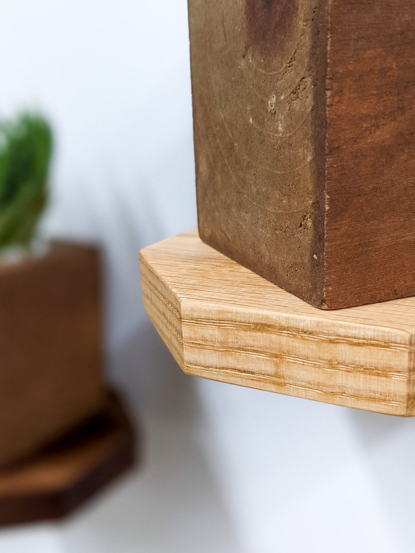 Small Octagon Display Shelf in Oak
