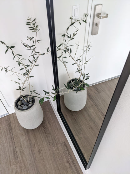 64"x24" Black Metal Arched Wall Mirror, Thin Edge Full Length, Deep Set Mirror MB6424