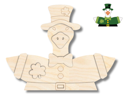NEW Unfinished Wood Layered Holiday Geese Shelf Sitter | 8" Wide| 1/2" and 1/4" Wood | Wood Craft DIY