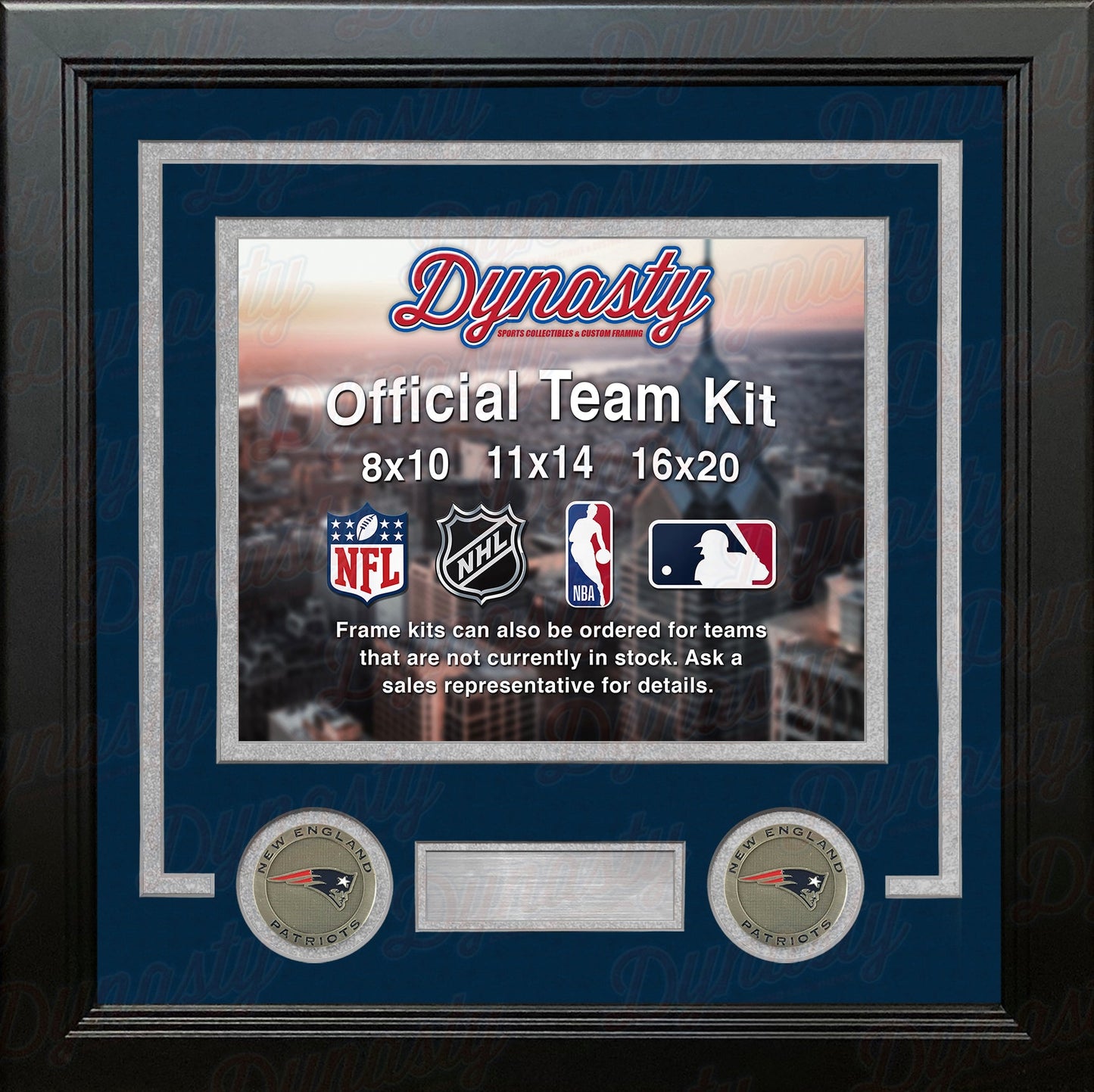 New England Patriots Custom NFL Football 11x14 Picture Frame Kit (Multiple Colors)