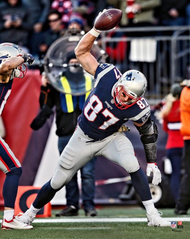 Rob Gronkowski Touchdown Spike New England Patriots 8" x 10" Football Photo