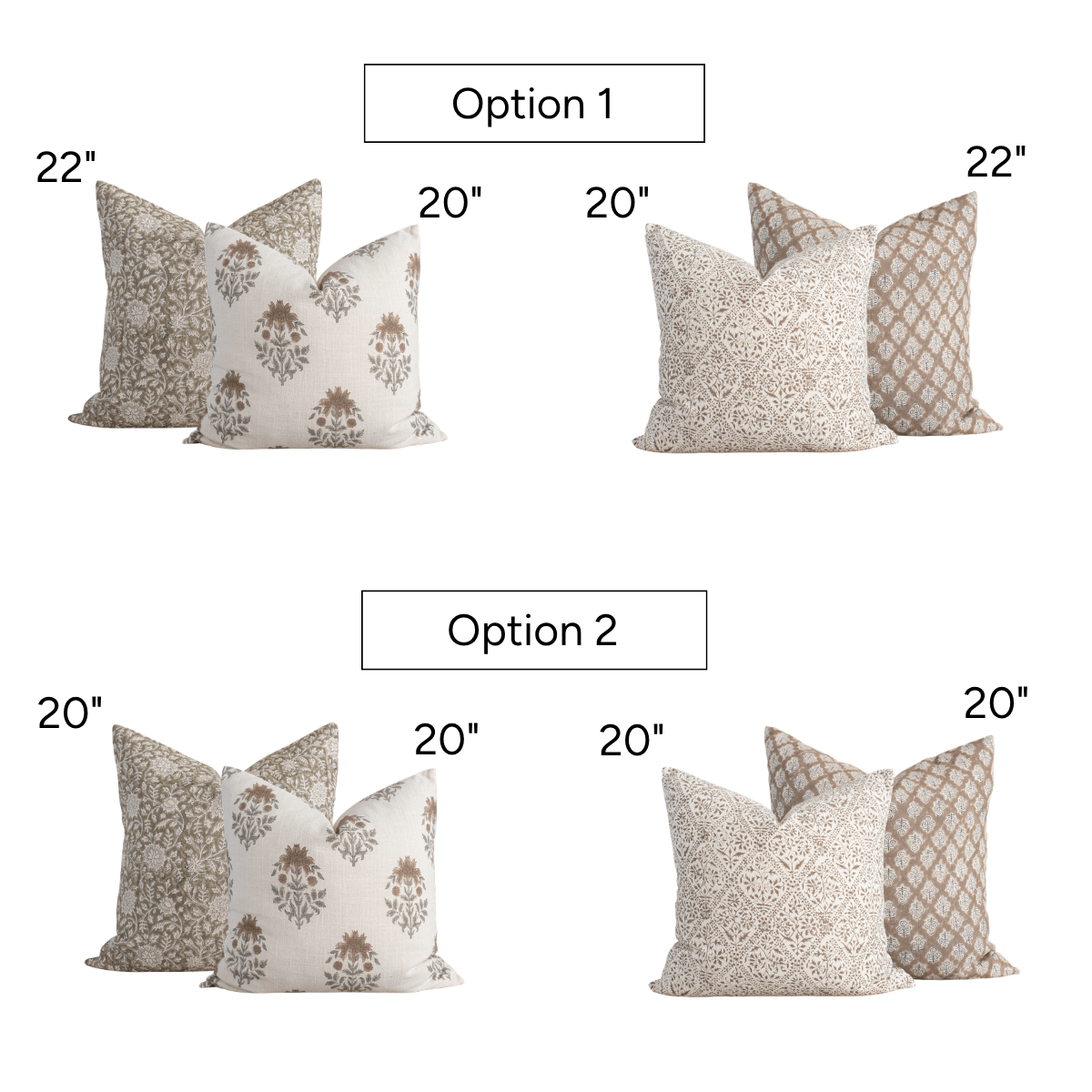 Soler Pillow Combination | Set of Four Pillow Covers