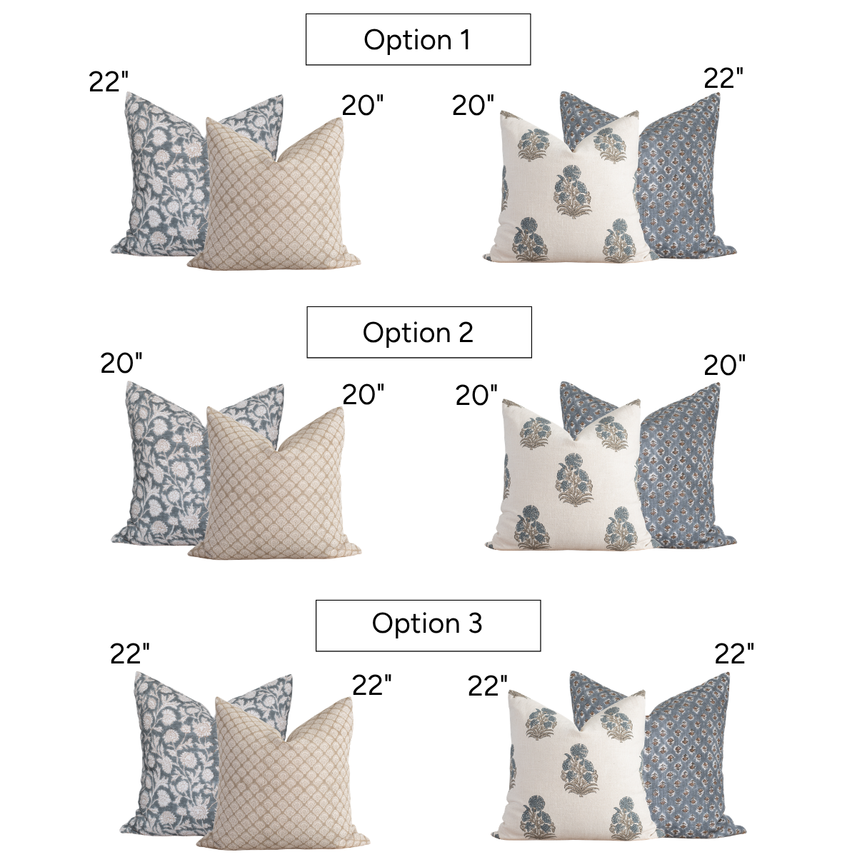 Somerset Pillow Combination | Set of Four Pillow Covers