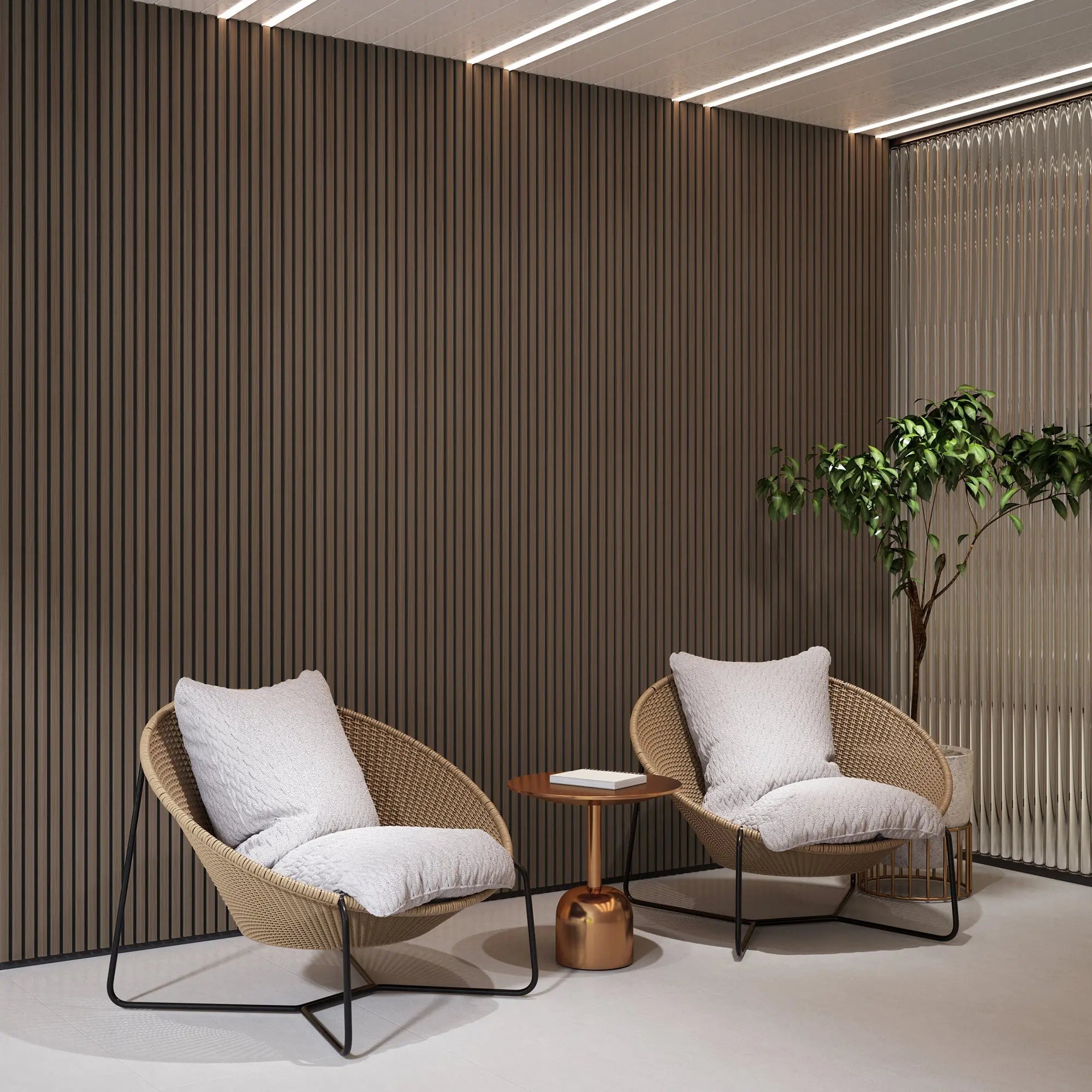 Luxury Walnut Acoustic Solid Wood Wall Panels ( 2 Panels Per Box )