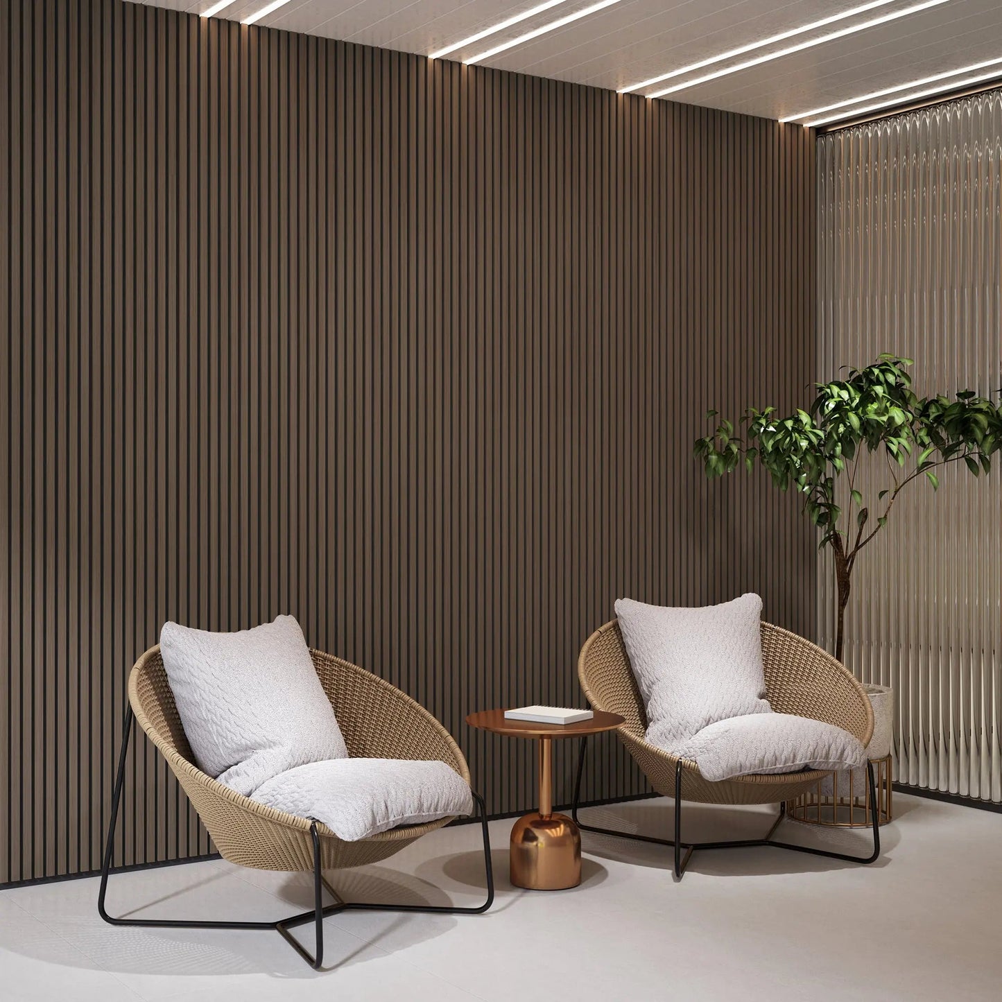 Luxury Walnut Acoustic Solid Wood Wall Panels ( 2 Panels Per Box )