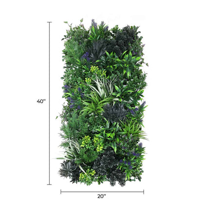Rustic Botanical Lavender Artificial Green Wall Panel 40×20in – UV Resistant – Commercial Grade