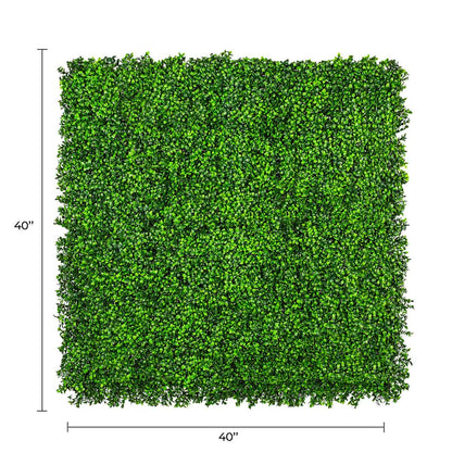 Bright Boxwood Artificial Vertical Garden Green Wall Panel 40×40in 11 SQ FT – UV Resistant – Commercial Grade