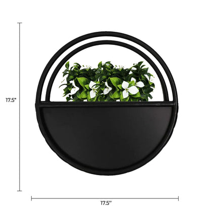 Floating Half Moon Metal Wall Planter – Onyx Black 45cm