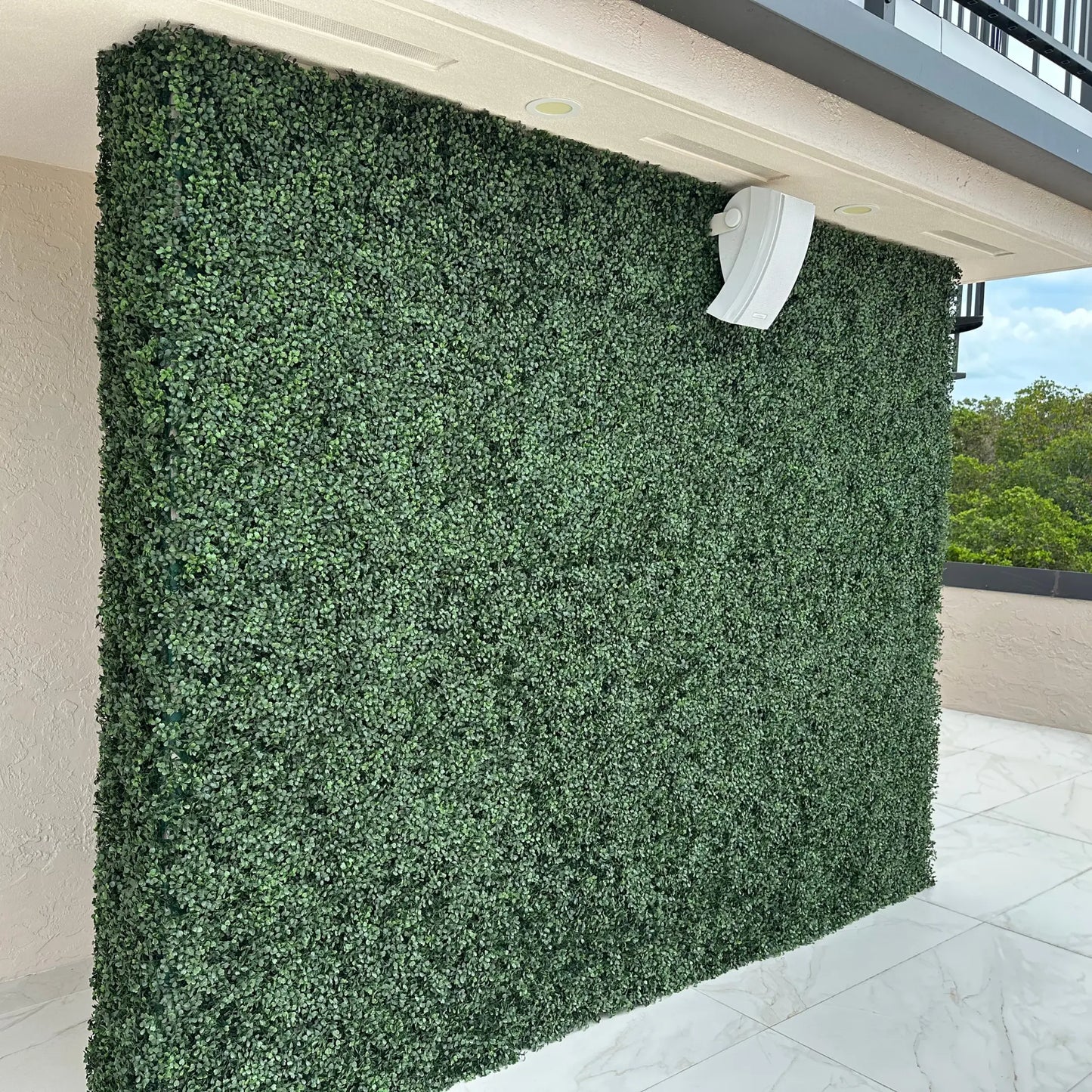 Dark Boxwood Artificial Vertical Garden Green Wall Panel Set of 6 66 SQ FT – UV Resistant – Commercial Grade