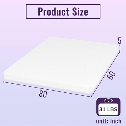 Queen size 5-inch Charcoal Infused Memory Foam Mattress with Removable Cover