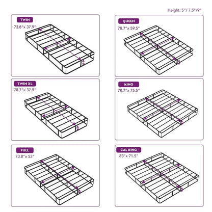 Queen size 5-inch Low Profile Metal Box Spring Mattress Foundation with Cover