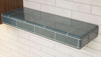 The Original™ Ready-to-Tile Free Floating Shelf with Orange Waterproof Board