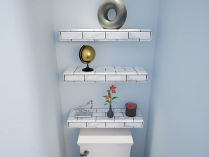 The Original™ Ready-to-Tile Free Floating Shelf with Orange Waterproof Board