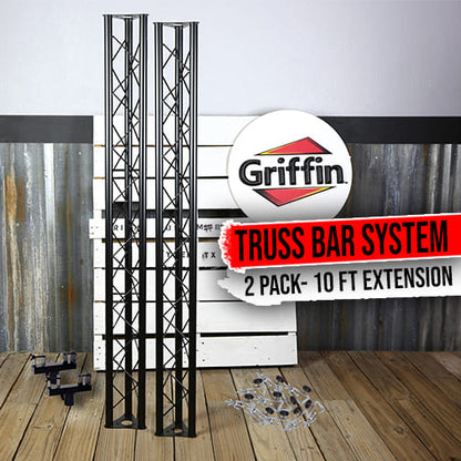 DJ Triangle Truss Extension Lighting System by GRIFFIN | Mounts on your Speaker Stands | Trussing Stage Kit for Smoke Machines & Dance Can Lights | C Clamps Mounting Brackets & Platform Hardware Set