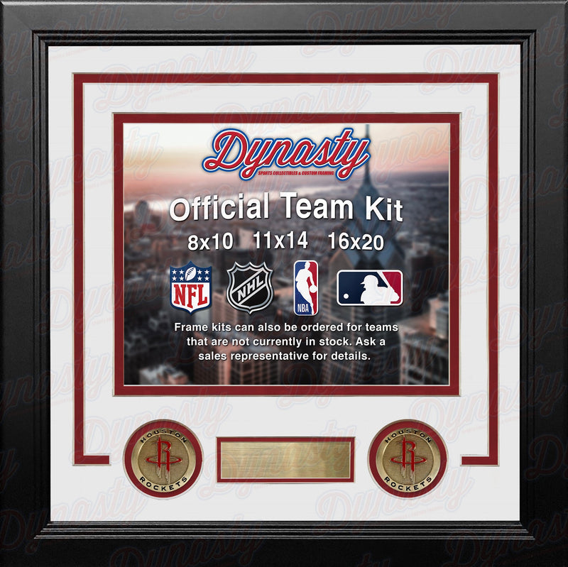 NBA Basketball Photo Picture Frame Kit - Houston Rockets (White Matting, Red Trim)