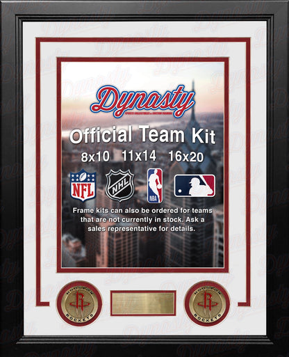 NBA Basketball Photo Picture Frame Kit - Houston Rockets (White Matting, Red Trim)