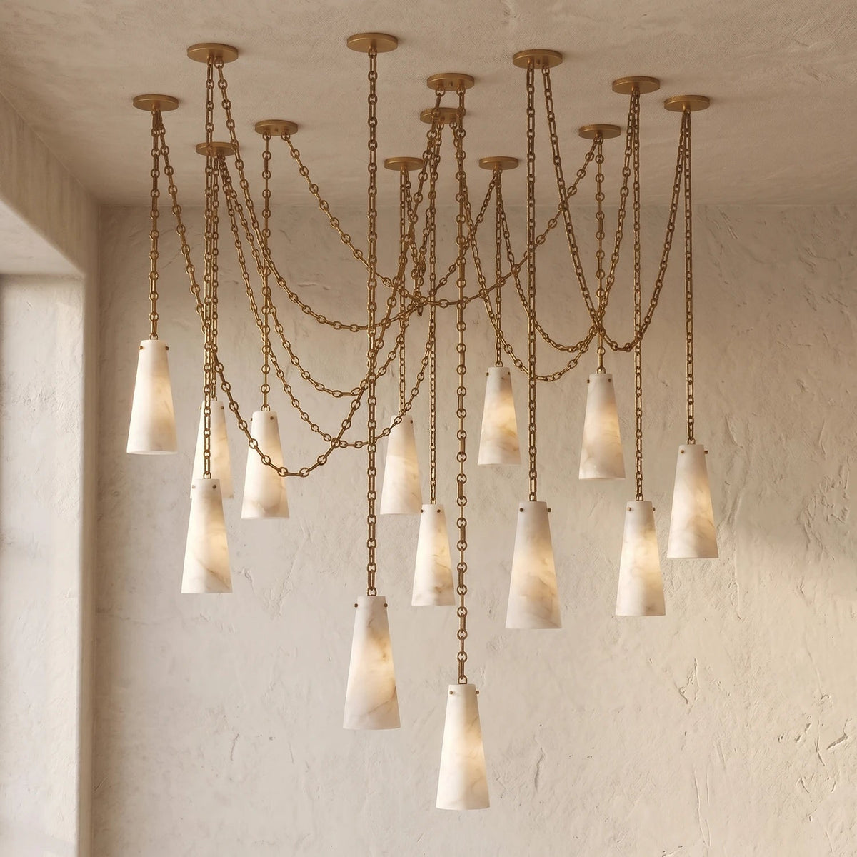 Romilly Alabaster Chain Chandelier