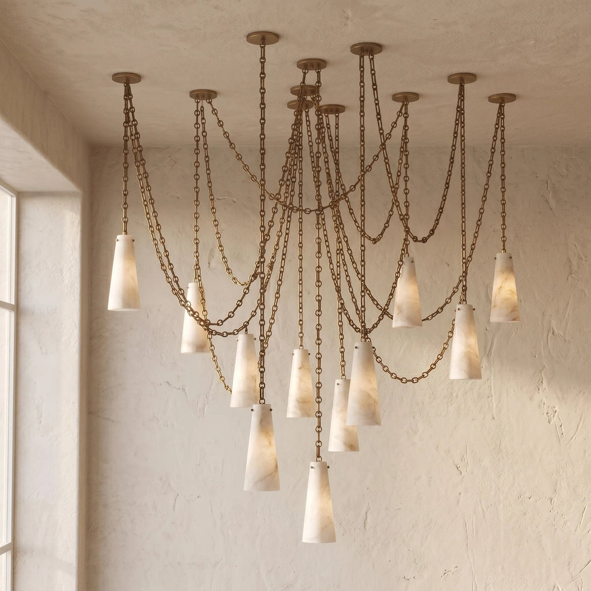 Romilly Alabaster Chain Chandelier