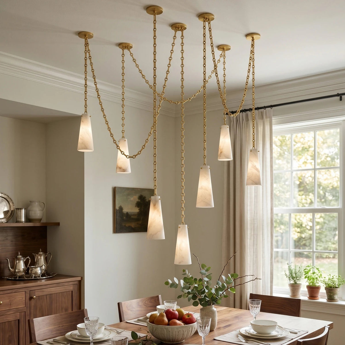 Romilly Alabaster Chain Chandelier