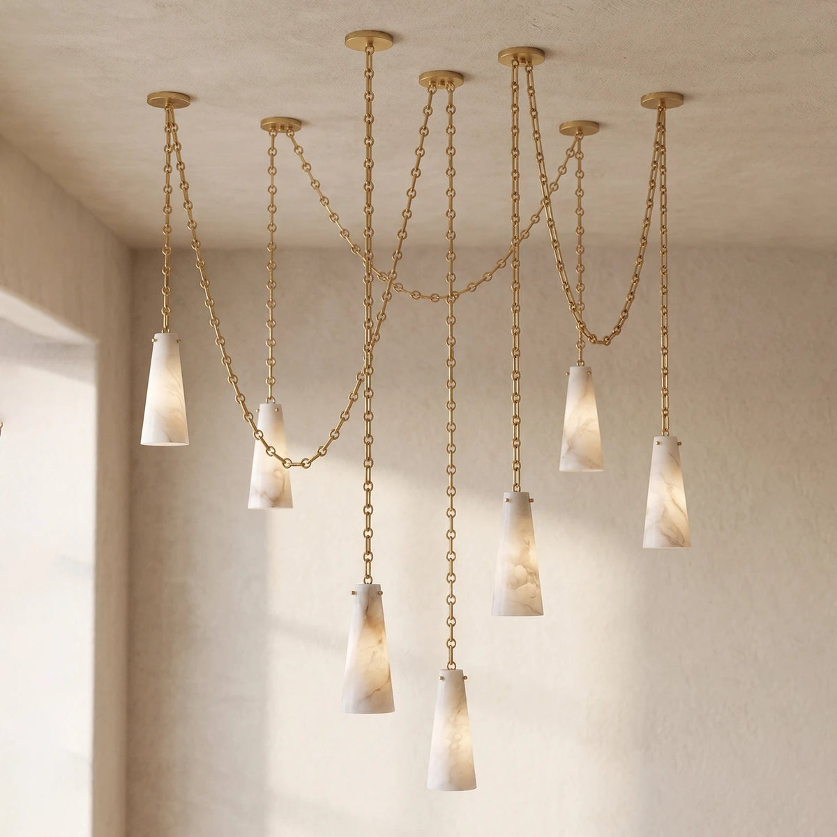 Romilly Alabaster Chain Chandelier