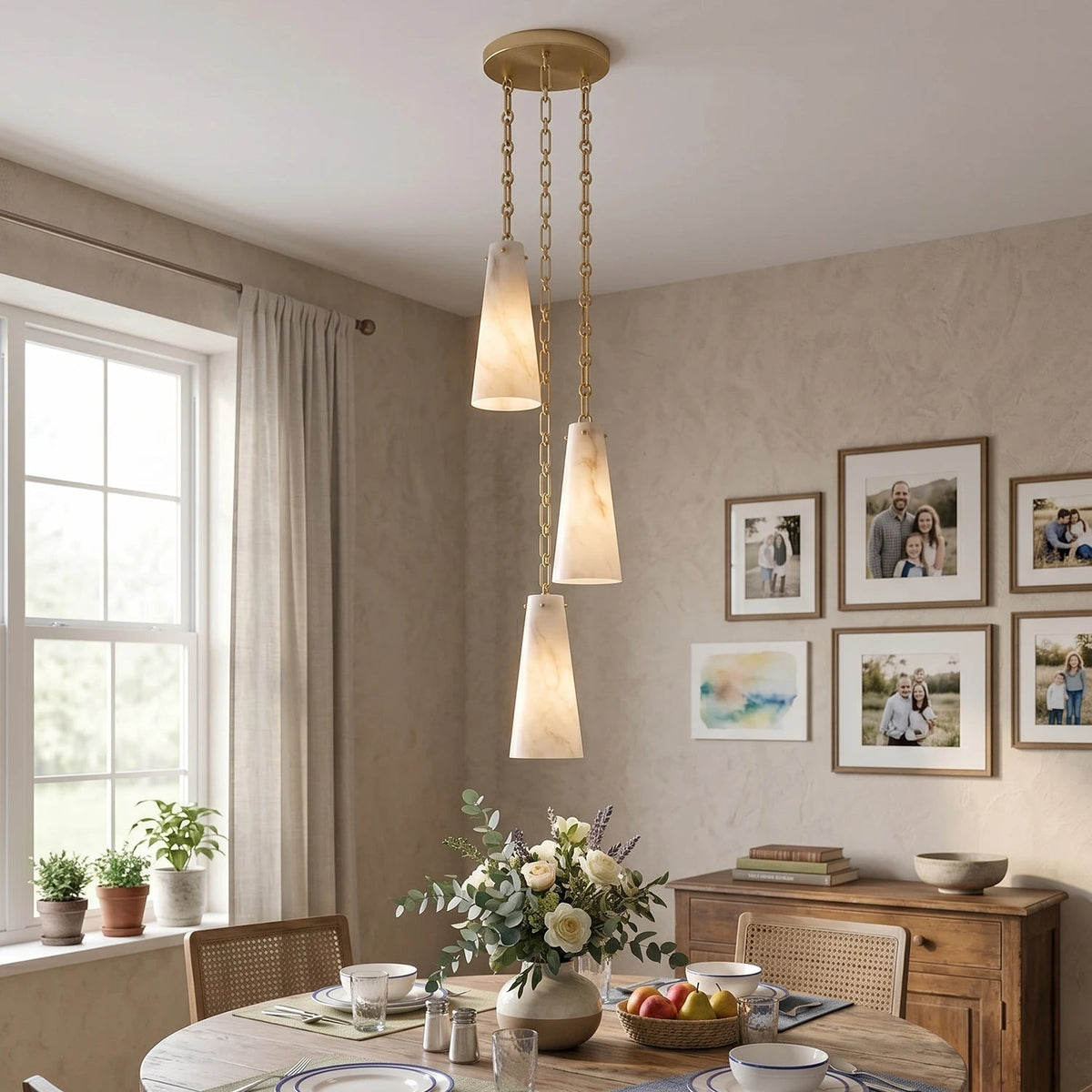 Romilly Alabaster Chain Chandelier