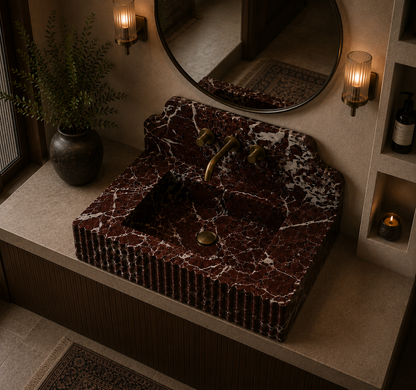 Lavante Rosso Marble Sink