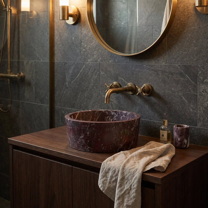 Rosso Levanto Above-Vanity Tapered Vessel Bathroom Sink