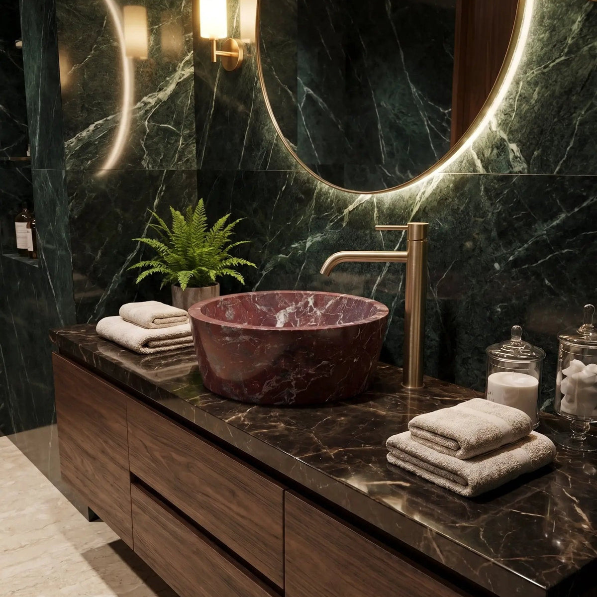 Rosso Levanto Above-Vanity Tapered Vessel Bathroom Sink