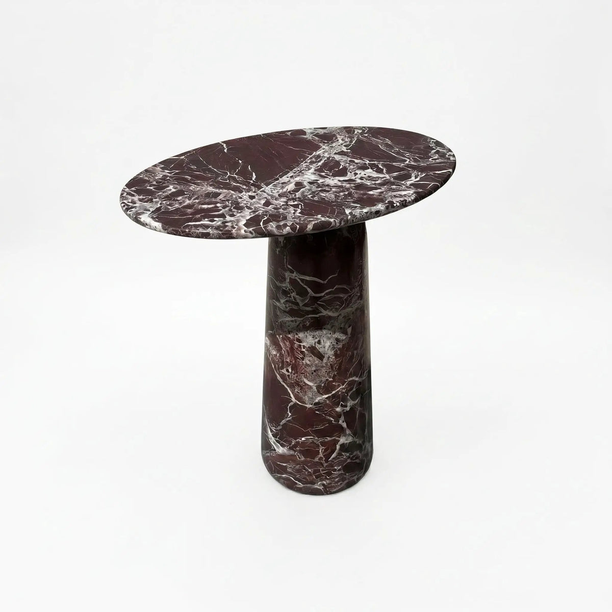 Rosso Levanto Marble Designer Side Table - Polished D12xL17xH20 Inches
