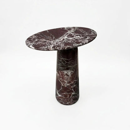 Rosso Levanto Marble Designer Side Table - Polished D12xL17xH20 Inches