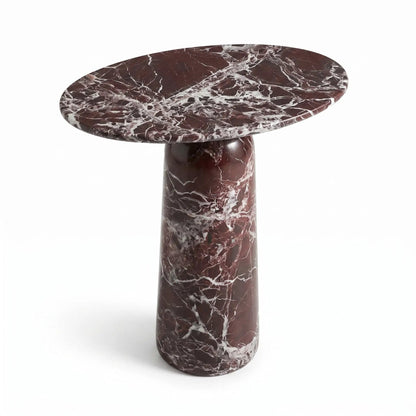 Rosso Levanto Marble Designer Side Table - Polished D12xL17xH20 Inches