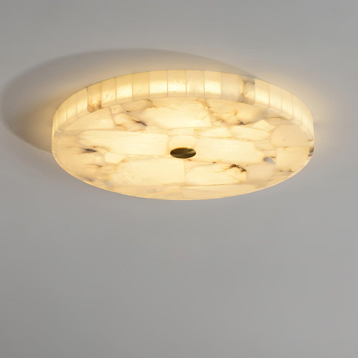 Round Mosaic Alabaster Ceiling Lamp
