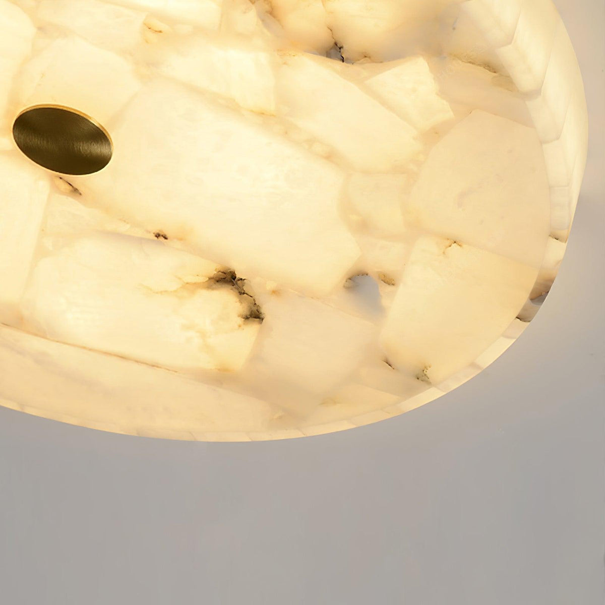 Round Mosaic Alabaster Ceiling Lamp