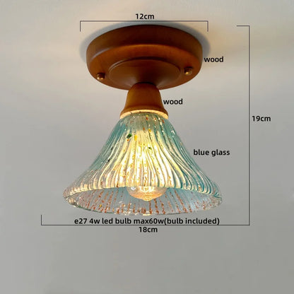 DecorBites™ LED Glass Wood Ceiling Light Modern Plafondlamp for Living Room
