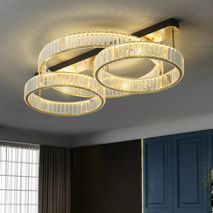 ™ Gold Crystal Copper Ceiling Lamps LED Modern Home Room Decor Lighting