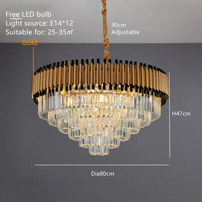 DecorBites™ High-end Luxury Crystal Ceiling Chandelier for Kitchen Dining Living Room