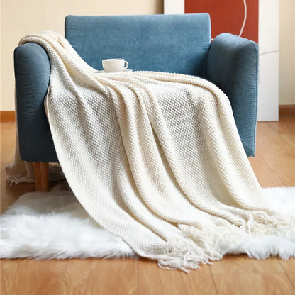 ™ Knitted Pineapple Grid Throw Blanket - Nordic Sofa Blanket for Home Decor