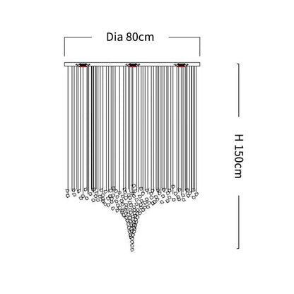 DecorBites™ Crystal LED Chandelier: Modern Luxury Staircase Pendant Light for Hallway & Lobby