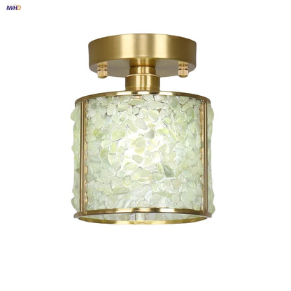 DecorBites™ Copper Canopy LED Ceiling Light Glass Crystal Nordic Modern Decor for Home