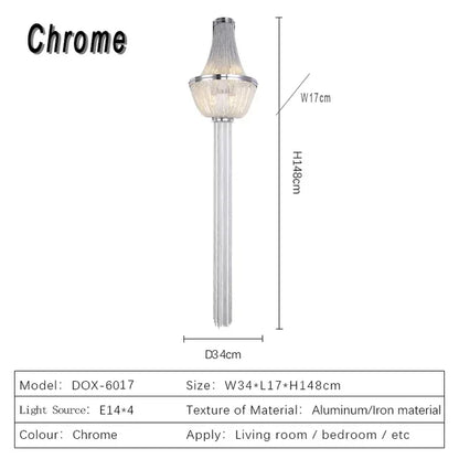 DecorBites™ Aluminum Chain Sconce for Aisle & Bedroom LED Wall Lamp – Gold/Silver