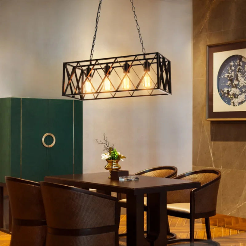 DecorBites™ Industrial Chandelier Retro Loft Bar Restaurant Pendant Lamp Ceiling Lamp