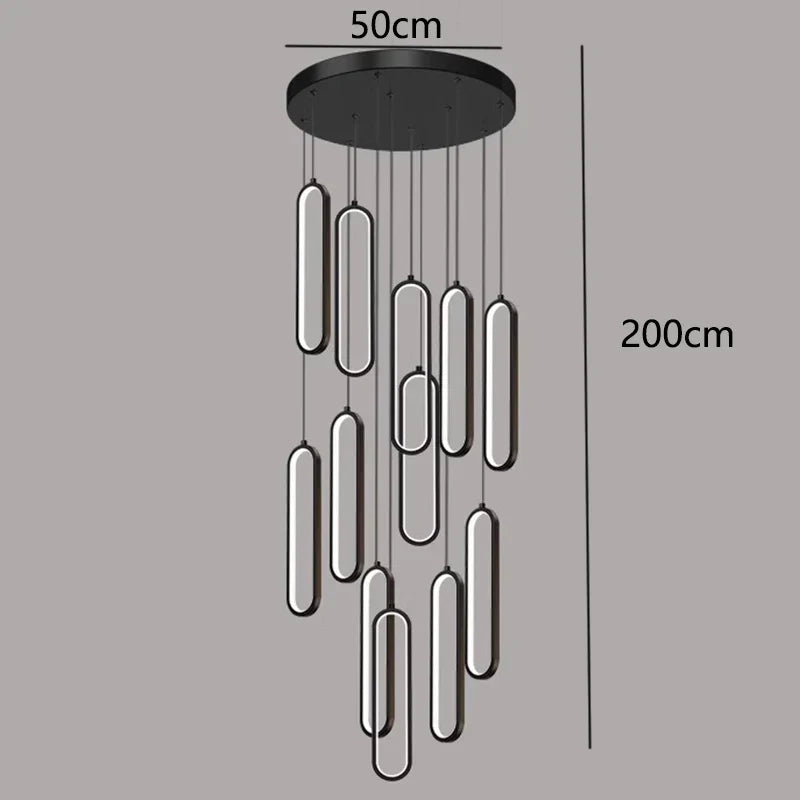 DecorBites™ LED Staircase Chandeliers | Modern Pendant Light for Living Room
