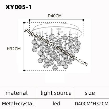 DecorBites™ Crystal Chandelier: Modern Luxury LED Ceiling Lamp for Living Room and Bedroom