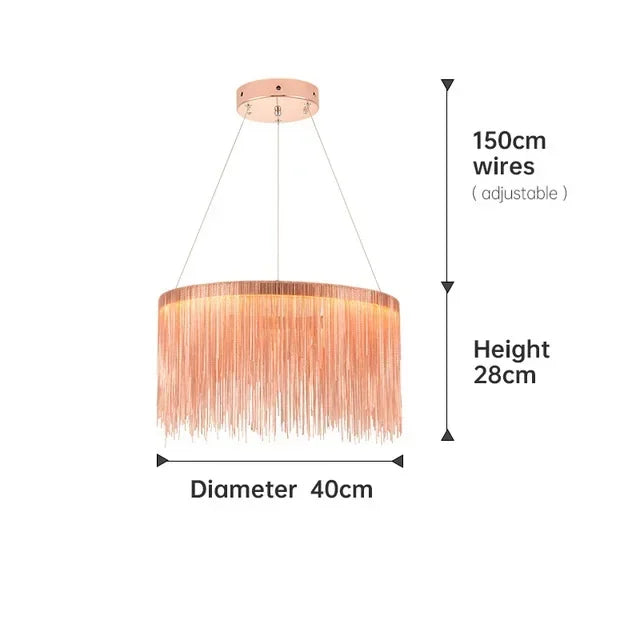 DecorBites™ LED Tassel Chandeliers | Waterfall Hanging Pendant Light | Modern Art Decor Lighting