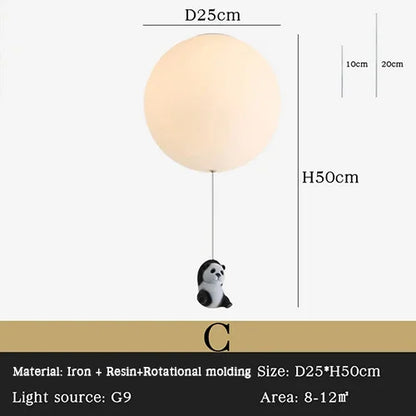 DecorBites™ Kids Bear LED Ceiling Chandelier, Cute Bedroom Pendant Light for Boys and Girls