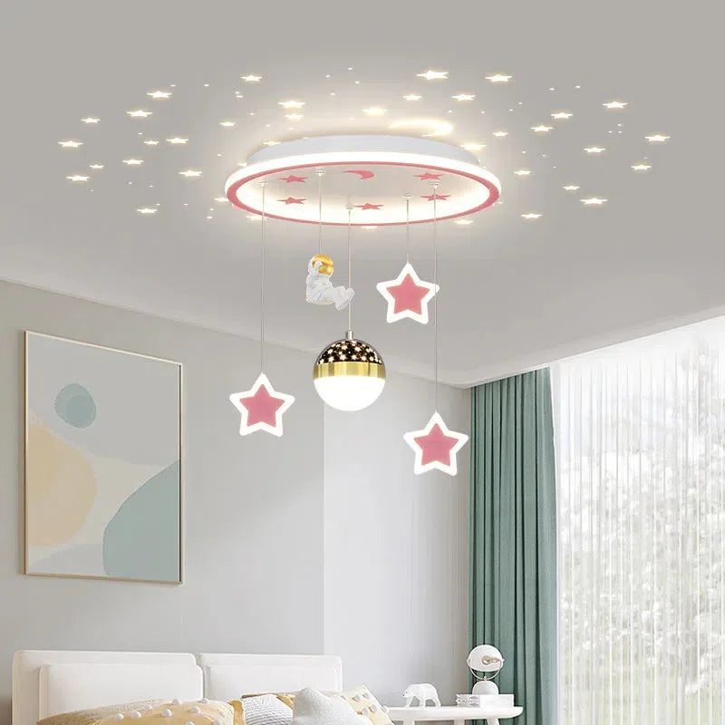 DecorBites™ LED Star Chandelier: Kids Room Lighting Fixture for Bedroom & Study Room